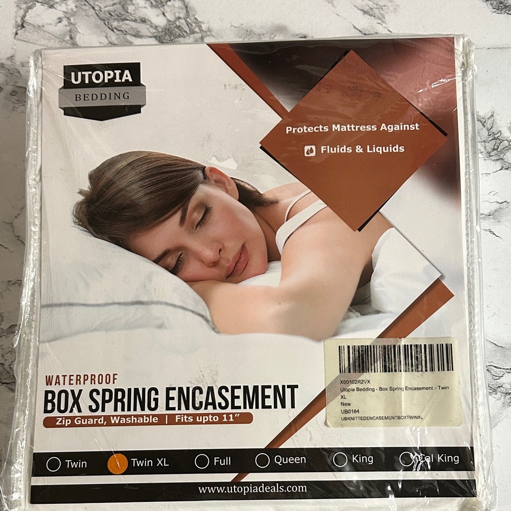 Utopia Bedding Mattress Protector Box Spring Encasement Zippered Size Twin XL - Picture 4 of 8